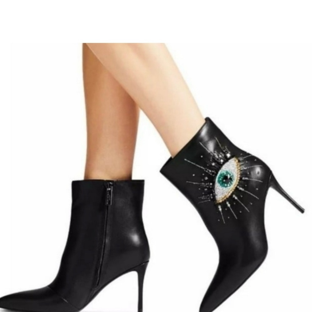 NEW Kurt Geiger Belgravia Eye Boot Black Leather Size 40.5, FITS SIZE 9.5